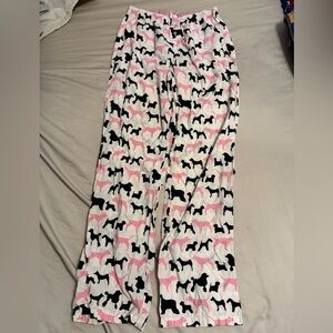 Vintage and rare PINK Victoria's Secret Dog Print Pajama Pants - Black and Pink